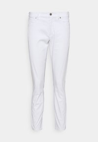 Slim-fit witte jeans met vijf zakken, riemlussen en een knoopsluiting in de taille.