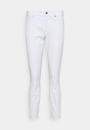 Slim-fit witte jeans met vijf zakken, riemlussen en een knoopsluiting in de taille.
