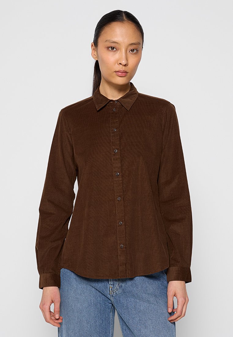 Marc O’Polo Overhemdblouse donkerbruin Marc O’Polo Overhemdblouse donkerbruin