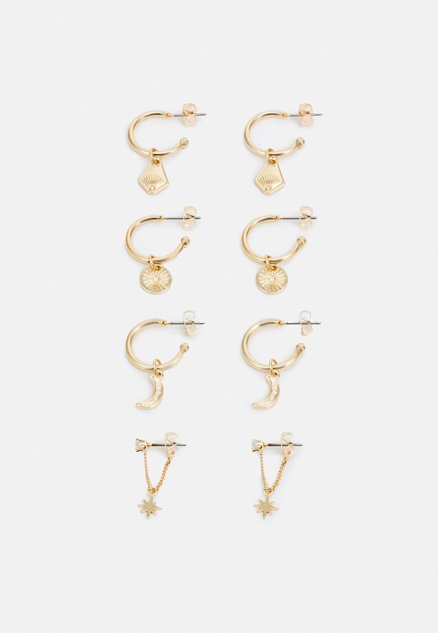 PCDECI EARRINGS 4 PACK - Oorbellen - gold-coloured
