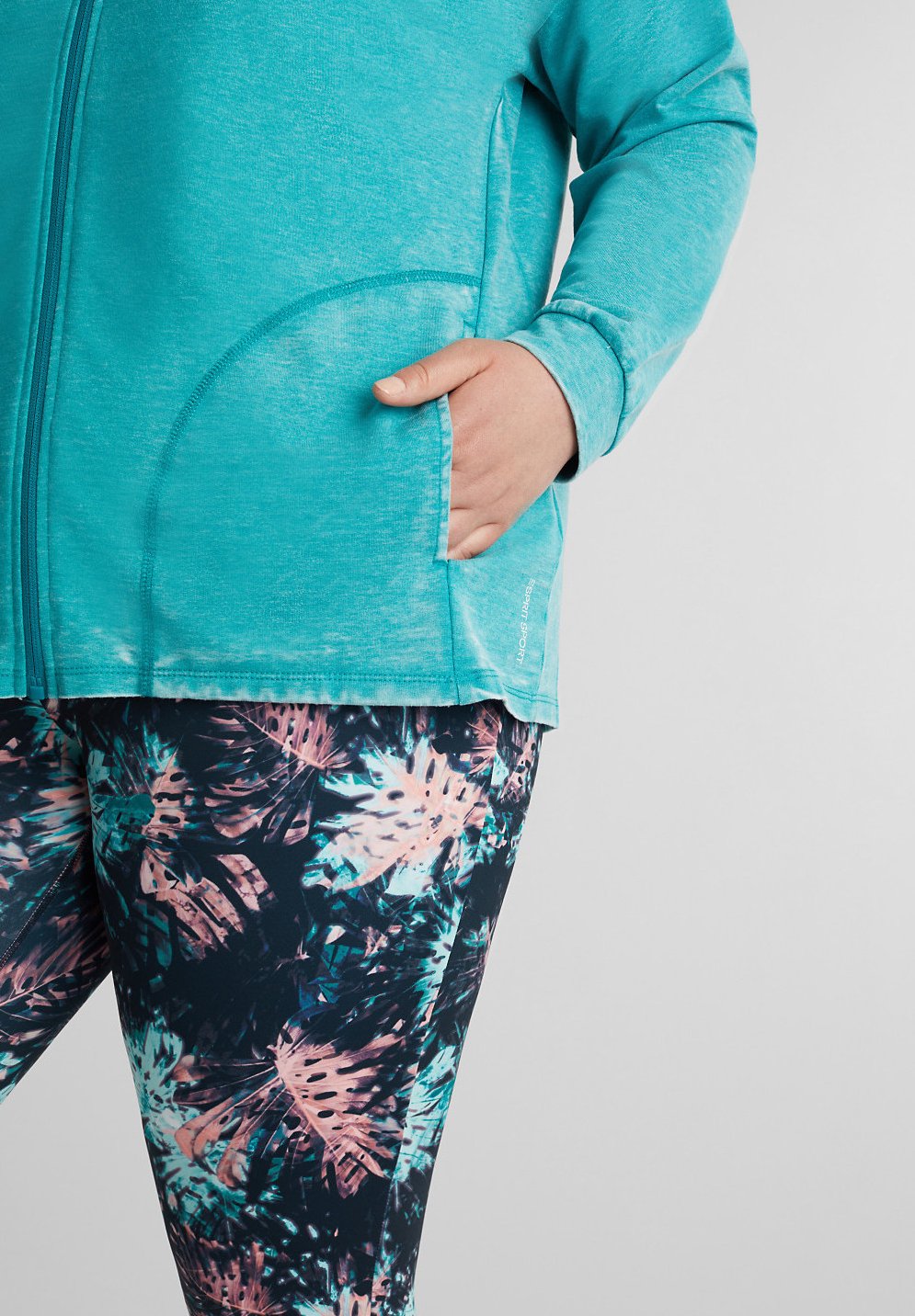 Huvtröja med dragkedja TEAL GREEN Huvtröja med dragkedja TEAL GREEN