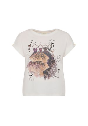 Cartoon, CARTOON MIT ÄRMELAUFSCHLAG PRINTSHIRT - T-Shirt print - patch cream beige