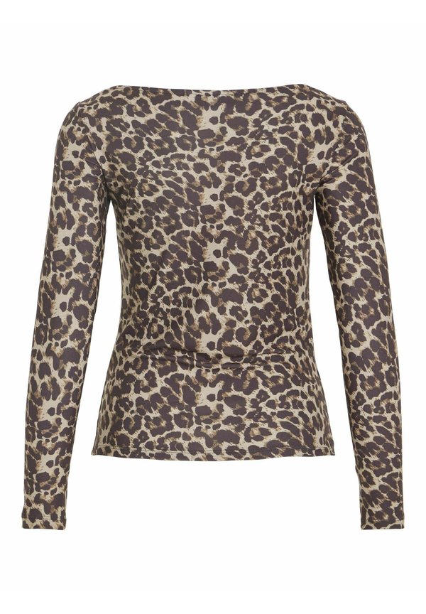 MIT LANGEN ÄRMELN LEOPRINT - Print T-shirt - beige2