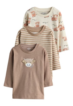 CHARACTER 3 PACK -REGULAR FIT - Top s dlhým rukávom - neutral tan hamish