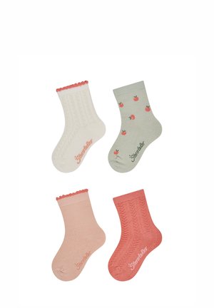 Sterntaler, SOCKEN 4ER PACK STRUKTUR, ÄPFEL, UNI UND STRUKTUR - Socken - ecru