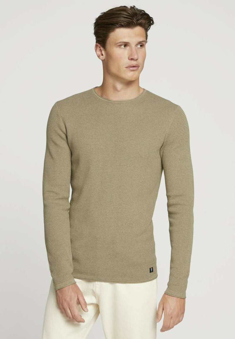 TOM TAILOR DENIM Strickpullover - soft pale khaki melange