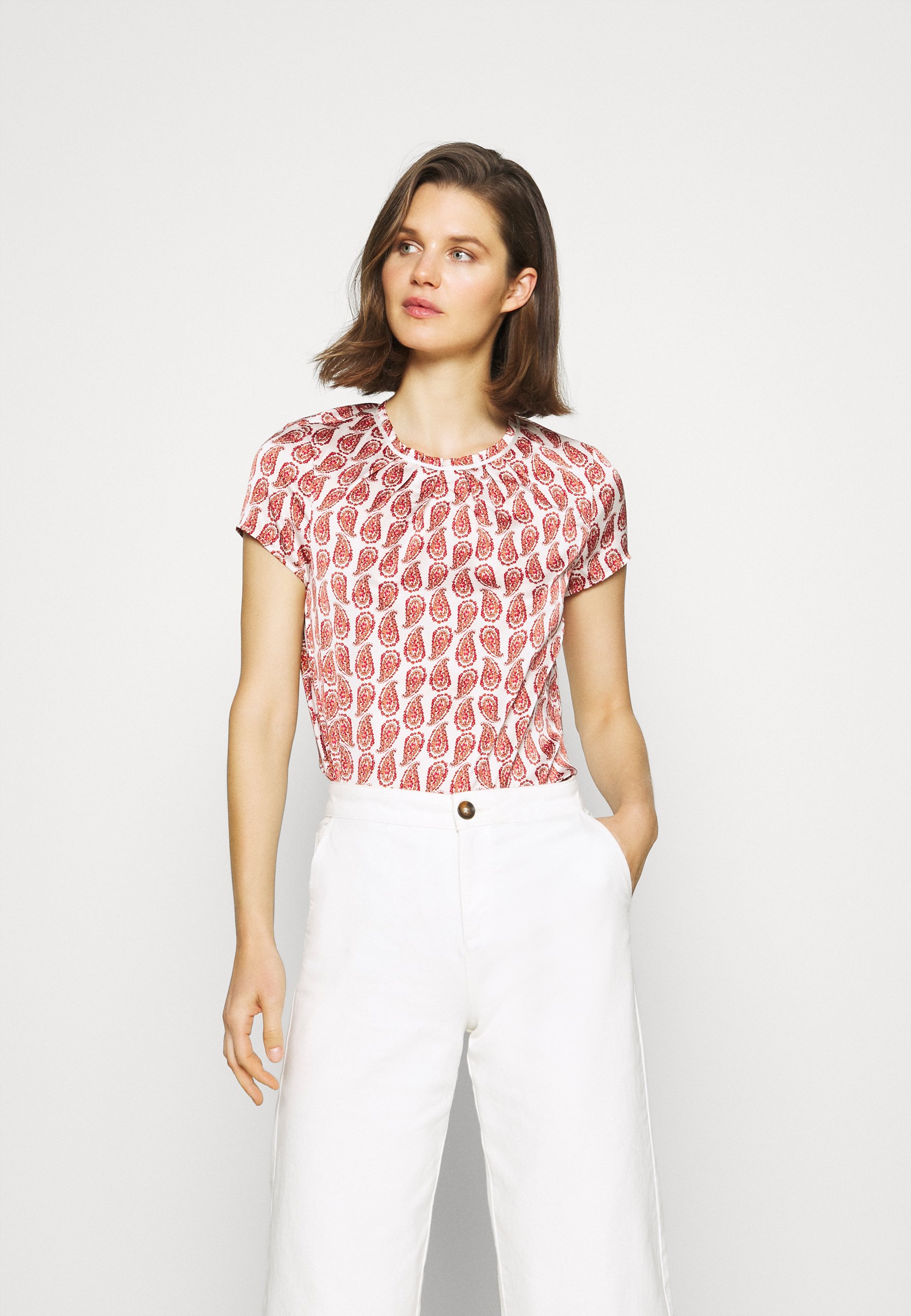 Comma Kurzarm Bluse Multi Coloured Mehrfarbig Zalando De 