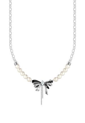 SCHLEIFEN-MIT PERLEN LOVELY ROMANCE - Halskette - weiß/schwarz/silberfarben