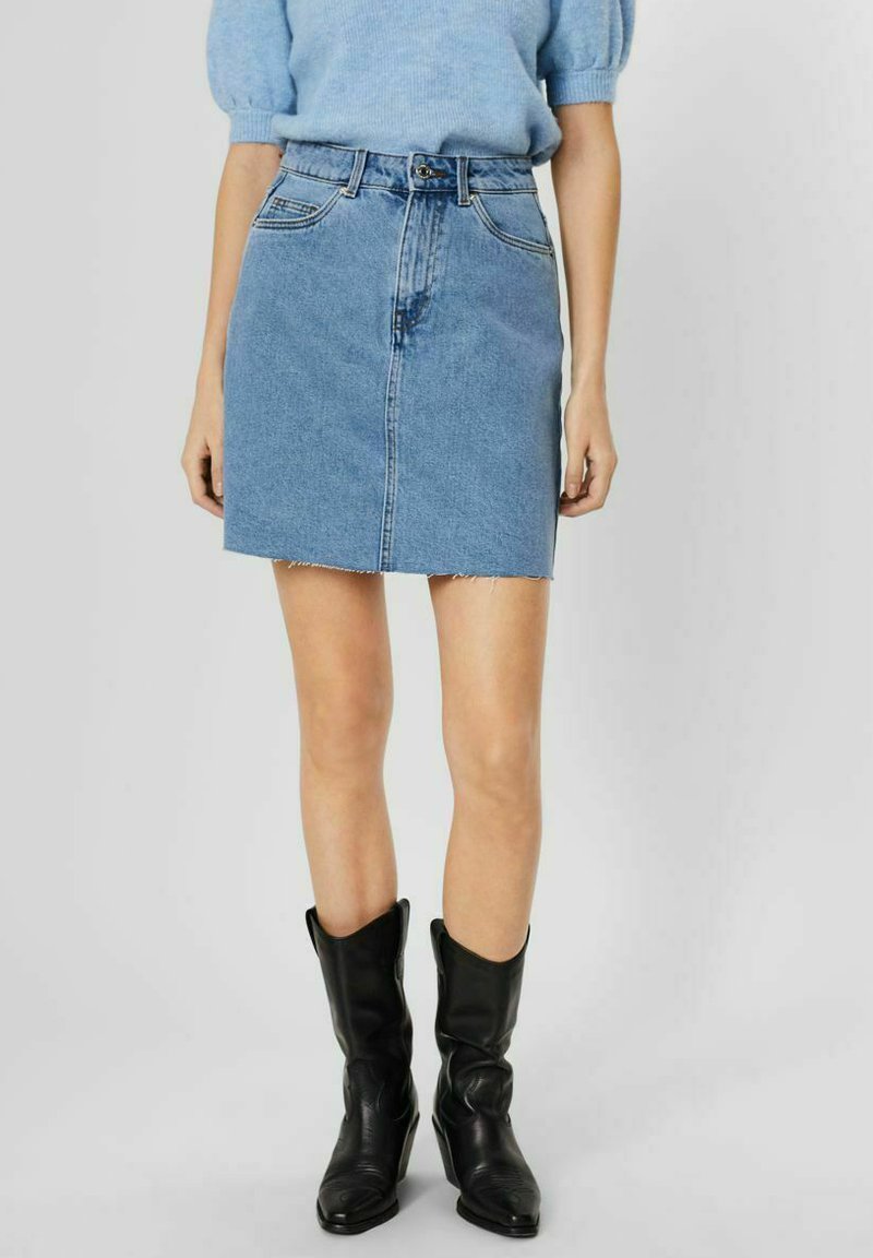 Vero Moda Jeansrock - light blue denim/light-blue denim - Zalando.de