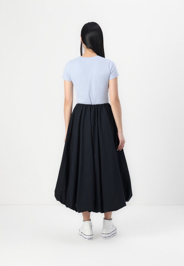 Mid Rise Bubble Hem Maxi Skirt - A-line skirt2