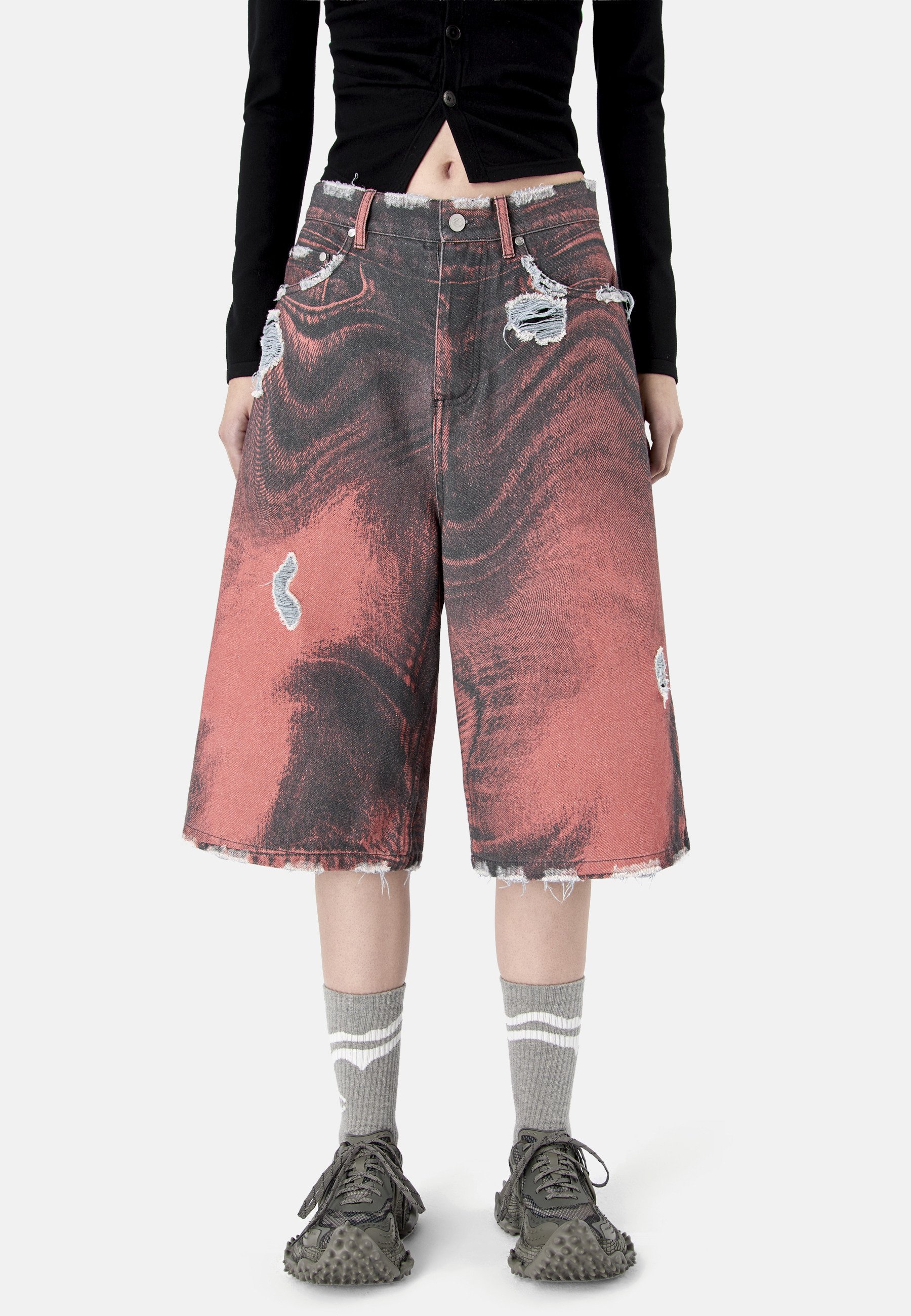 CAMPERLAB Denim shorts - orange schwarz/orange - Zalando.co.uk