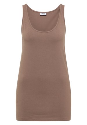 Cecil, LONGTOP MIT RUNDHALS IN UNIFARBE - Top - cocoa taupe