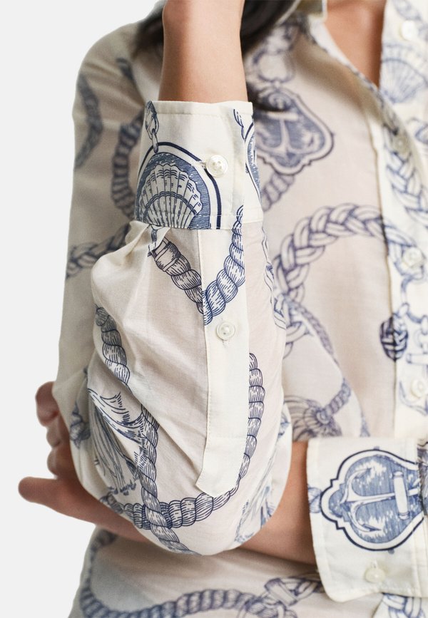 SAILING PRINT SHIRT - Button-down blouse - cream2