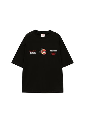 PULL&BEAR, RELAXED FIT SHORT SLEEVE DISNEY X F1 MICKEY MOUSE - T-SHIRT - T-shirt imprimé - black