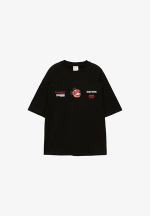PULL&BEAR, RELAXED FIT SHORT SLEEVE DISNEY X F1 MICKEY MOUSE - T-SHIRT - T-shirt imprimé - black