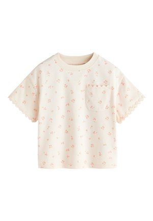 Next, REGULAR FIT - SHORT SLEEVE RIC RAC TRIM T-SHIRT  . - T-shirt print - ecru white ditsy floral