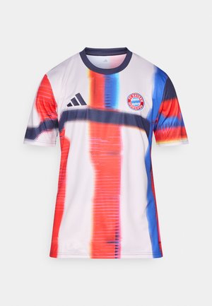 Maglia del Bayern Monaco con un design multicolore con motivi rossi, blu e bianchi. Realizzata in tessuto leggero con scollo rotondo.