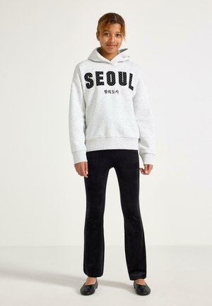 Lindex, LINDEX FLARED TROUSERS IN VELOUR LINDEX - Bukser - black