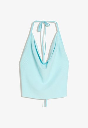 Bershka, STRIPED HALTER TOP - Débardeur - light blue