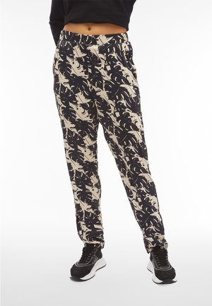 Pantalones - black and white allover flower