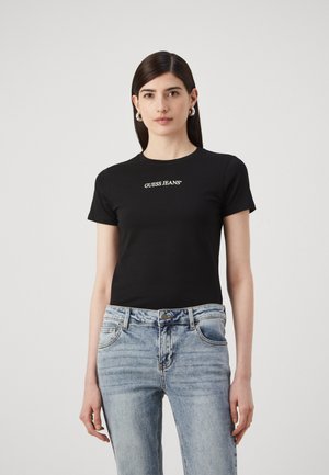 SLIM LOGO EMB - T-shirt con stampa - jet black