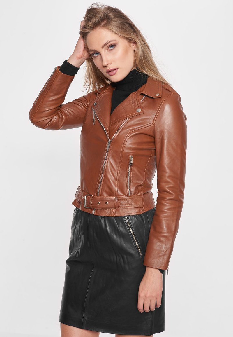 Damen Leichte Jacken | BTFCPH EMMA Lederjacke cognac/braun - KK35924 Damen Leichte Jacken | BTFCPH EMMA Lederjacke cognac/braun - KK35924