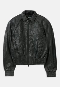 CRUNCH BIKER JACKET - Veste en cuir - black