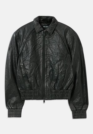 CRUNCH BIKER JACKET - Chaqueta de cuero - black