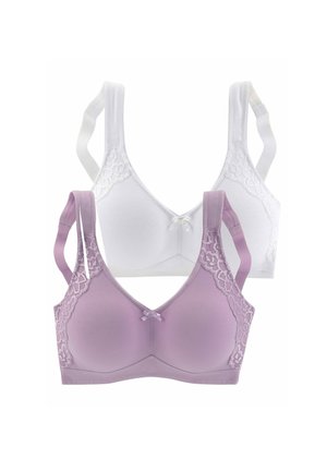 SOFT 2 PACK - Triangel BH - flieder+weiß