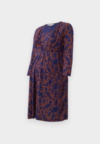 LEAF PRINT MATERNITY NURSING PLEAT - Haljina od žerseja - navy