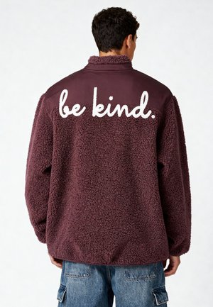 BE KIND EMBROIDERY UNISEX - Fleecejas - bordeaux