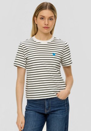 MIT STREIFENMUSTER - T-Shirt print - schwarz