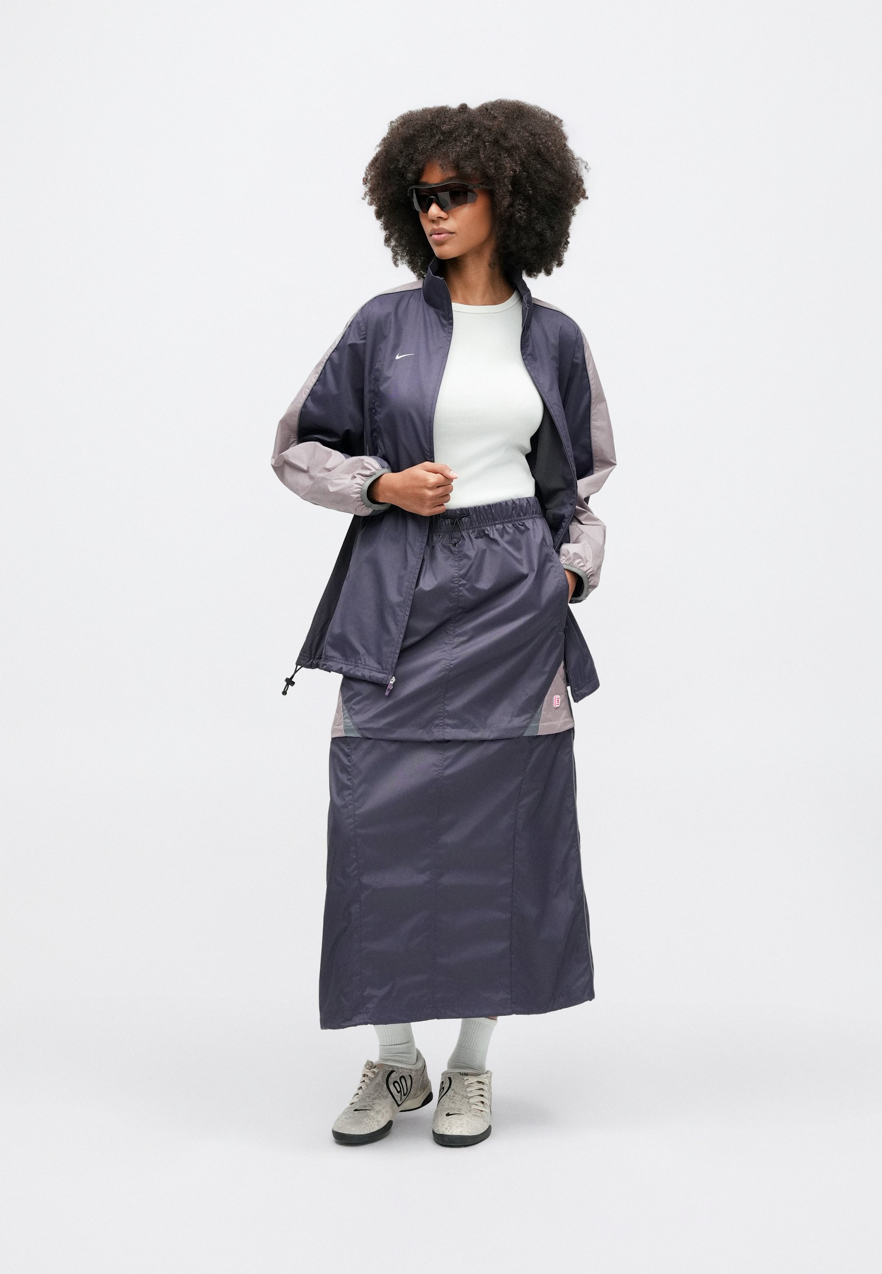 【未使用】THE TOE Peckham Jacket + Skirt Nike Sportswear ZIP OFF SKIRT SHOX - Mini skirt - dark raisin