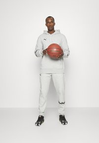 Puma HOOPS TEAM HOODIE - Džemperis su gobtuvu - light gray heather