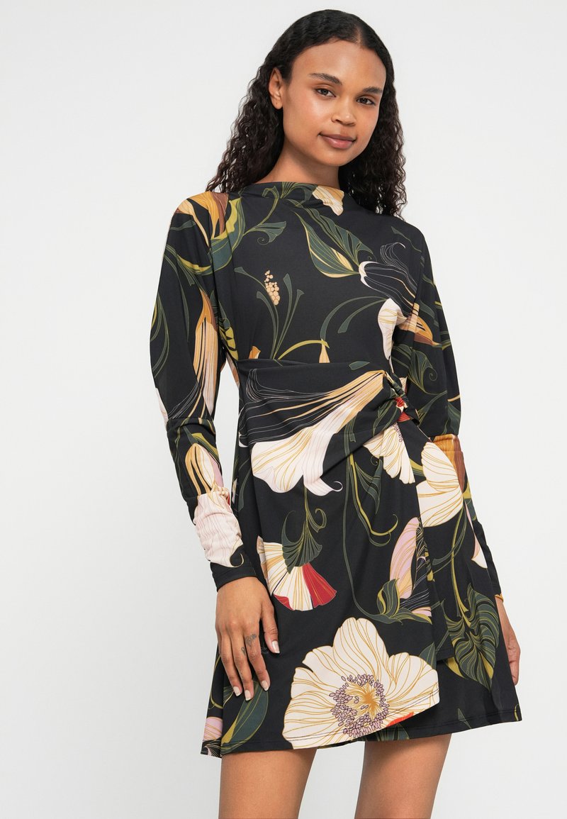 knee length dresses for ladies Ted Baker Ralhaa Wrapover Jersey Long Sleeve Midi Dress Women's – Kicks  Machine