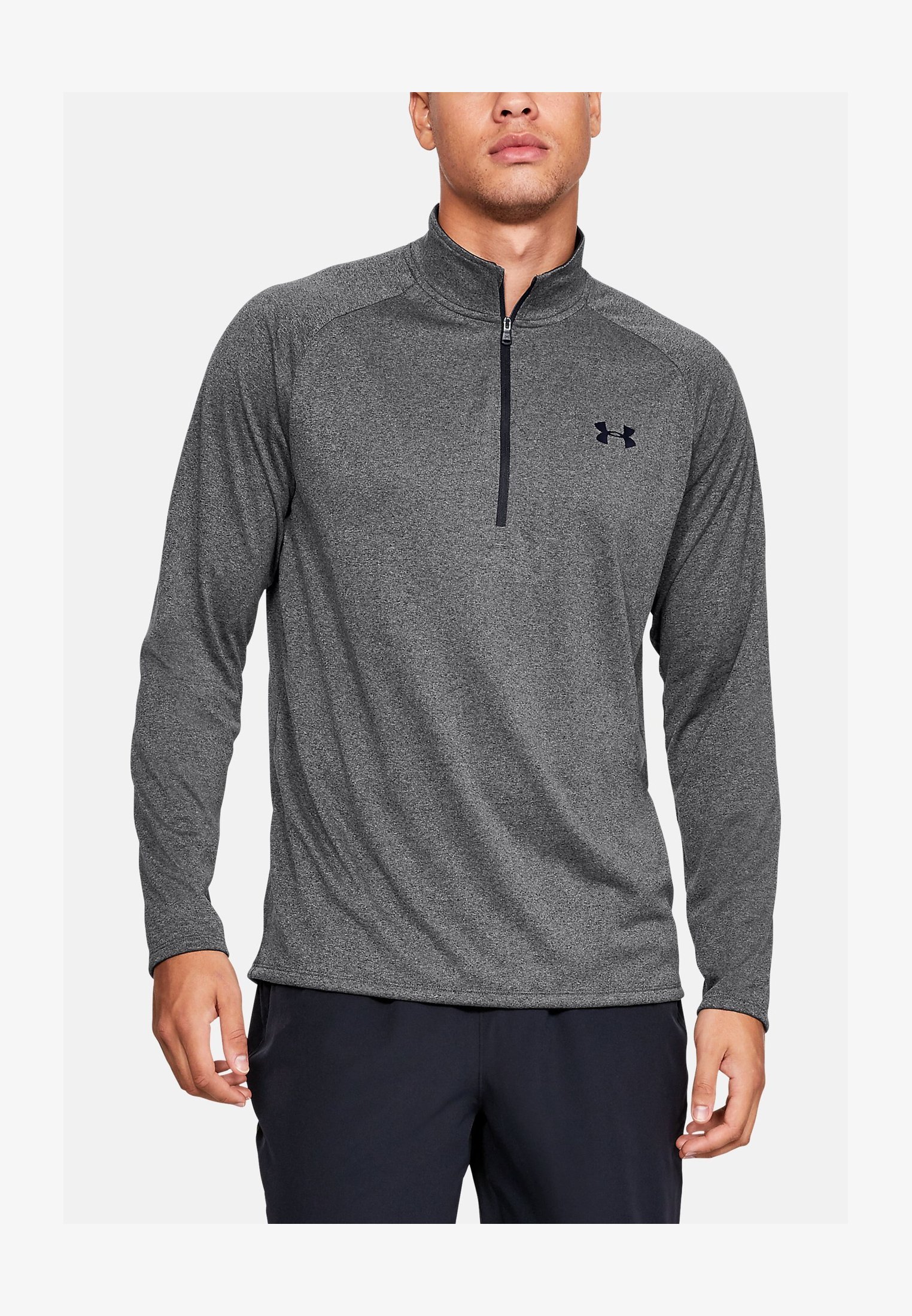 MANSDOUR Maglia Sportiva Uomo Asciugatura Rapida - Manica Lunga, Cerniera 1/4, Colletto Alto - Per Corsa, Golf, Palestra - Taglie USA