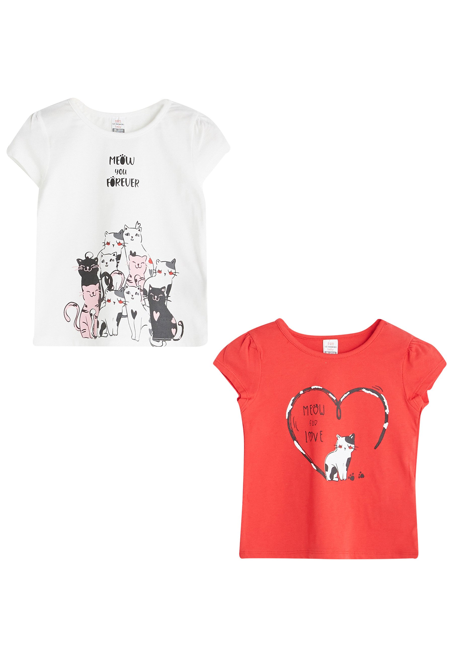 Lc Waikiki 2 Pack T Shirt Print Ecru Weiss Zalando De