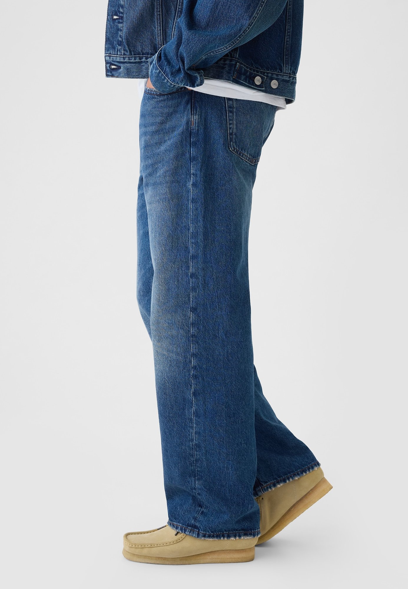 GAP 90S LOOSE ORGANIC UNISEX - Wijde jeans - dark wash/donkerblauw