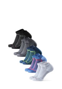 LONG DISTANCE RUNNING LOW-CUT 5 PACK - Socquettes - MC (Black/Grey, Blue/Yellow, Grey/Black, White, Blue)