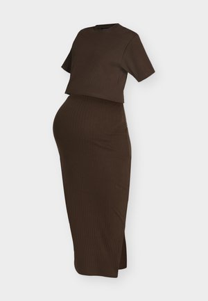 Anna Field MAMA, T-SHIRT AND SKIRT SET - T-Shirt basic - shaved chocolate