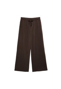 SOFT-TOUCH WIDE LEG WITH SEAM DETAIL - Pantalon de survêtement - dark brown