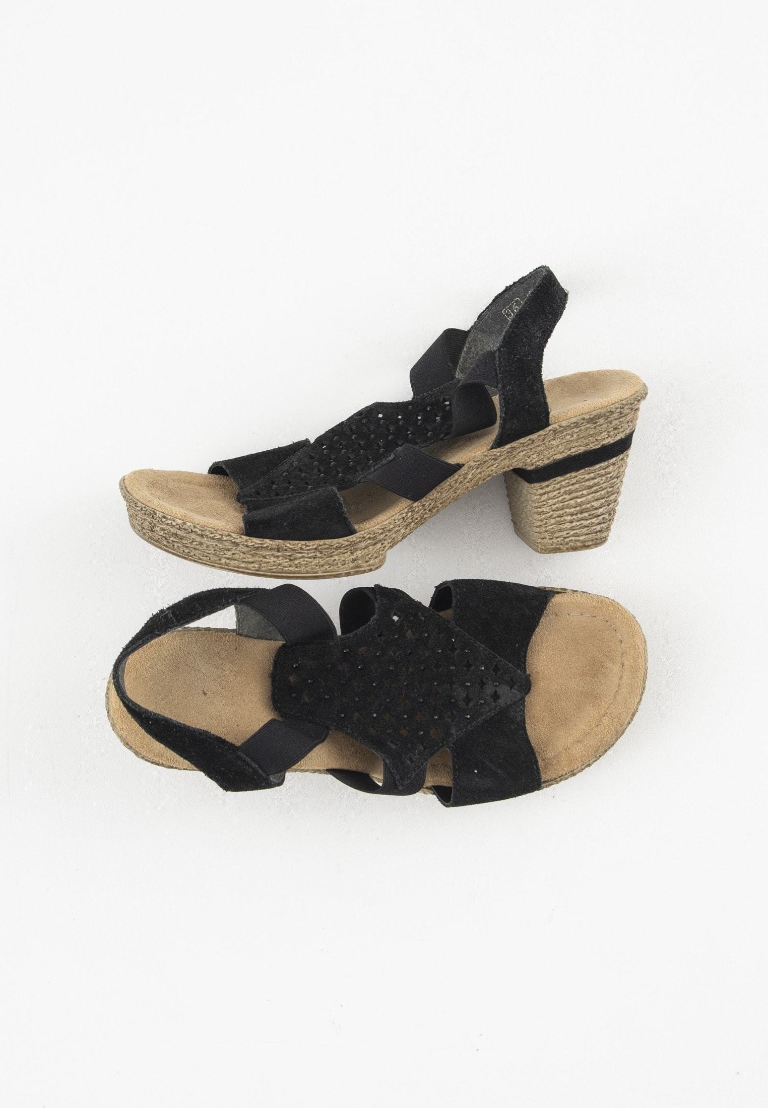 Rieker Sandalen met hoge hak - black/Zwart - Zalando.nl