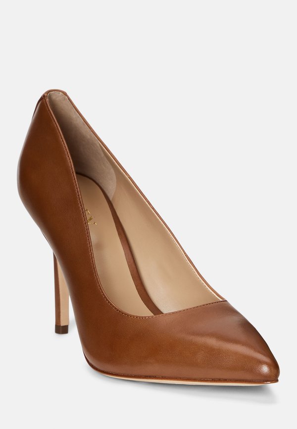 LINDELLA II BURNISHED LEATHER PUMP - Classic heels - deep saddle tan2