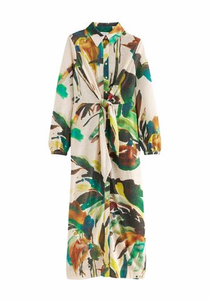 Next REGULAR FIT - Maxi šaty - ecru palm print