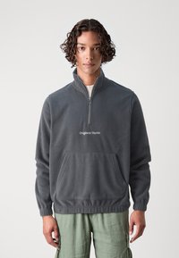 Jack & Jones JORVESTERBRO QUARTER ZIP - Fleece jumper - asphalt