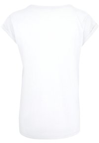 Weißes Baumwoll-T-Shirt mit kurzen Ärmeln und rundem Halsausschnitt, glatter Textur, gerollten Bündchen und geradem Saum.
