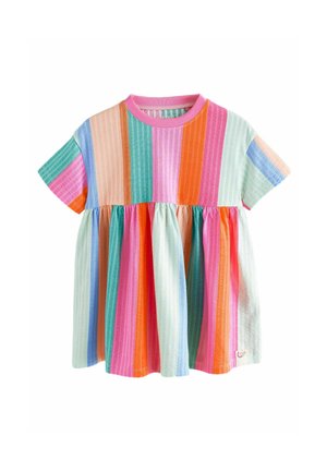Next REGULAR FIT - SHORT SLEEVE - Jersey dress - rainbow stripe