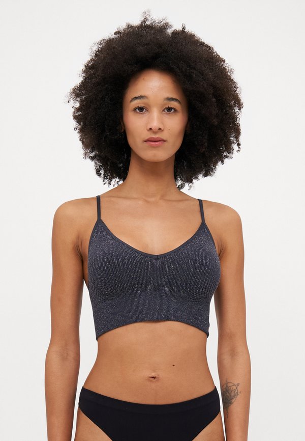 ONLVICKY GLITTER SEAMLESS - Bustier - phantom/silver