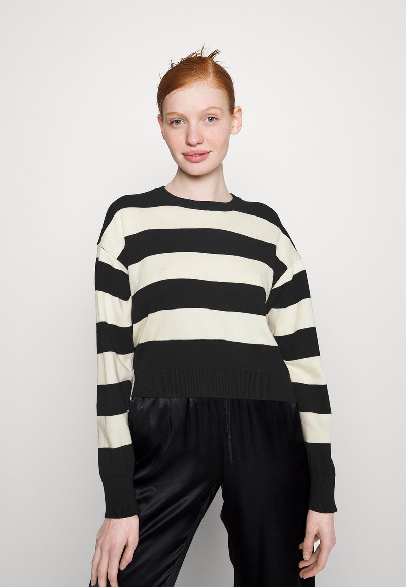 Noisy May CROP KNIT NOOS - Stickad tröja - black