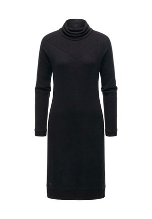 PEONA - Gebreide jurk - black